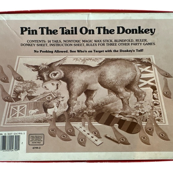 Vintage 1981 Pin the Tail on the Donkey Game-Golden 4799-3 - Picture 2 of 4